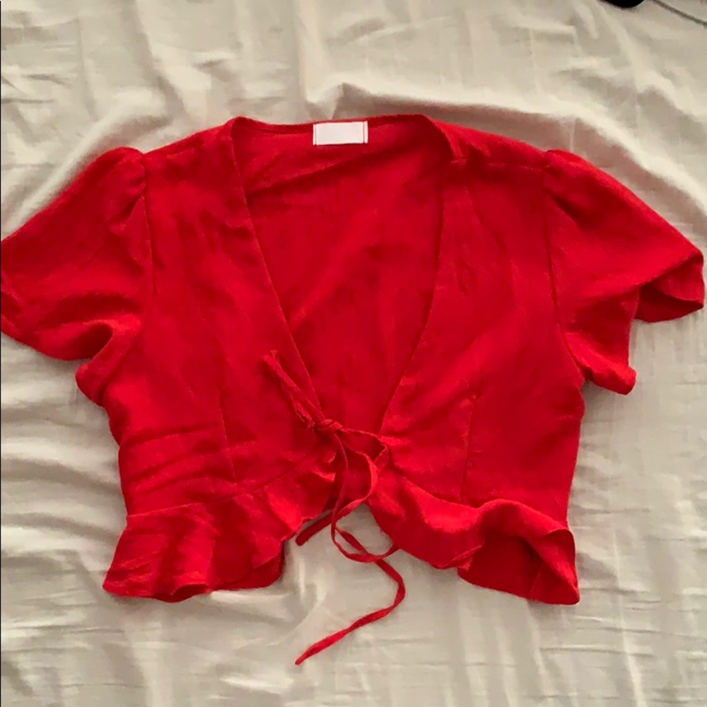 Isalis Two Piece Red Ruffle Set - Picture 2 of 5